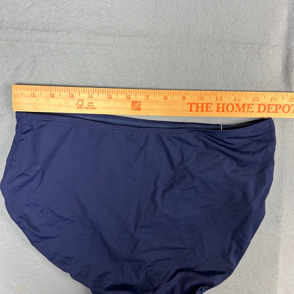 Andie Swim Bikini Bottom Women L Navy Blue High Waist Solid 19ABHIWA - Picture 5 of 6